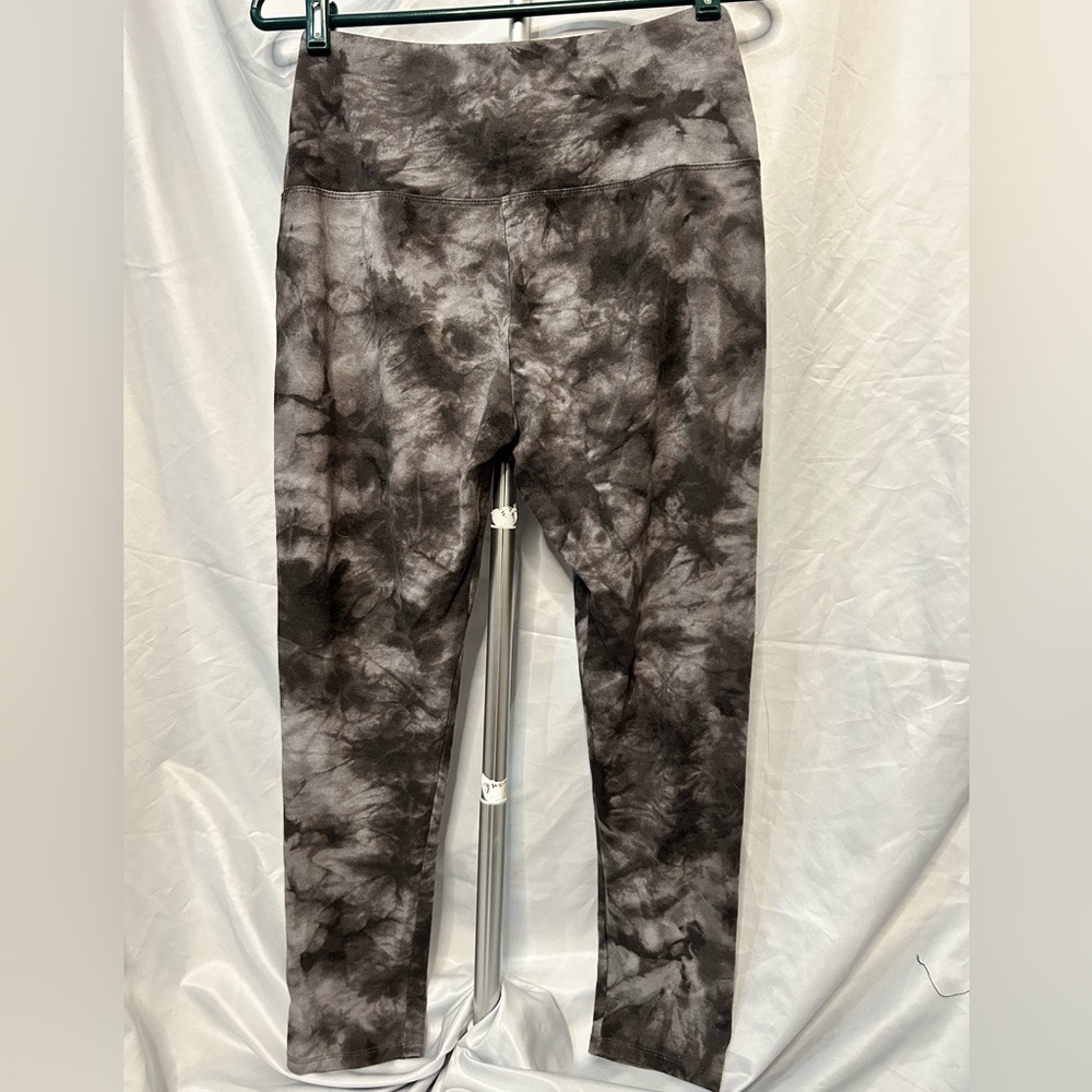 Rachel Zoe Tie Dye High Rise Leggings Size M Gray Black Athleisure - Picture 4 of 8